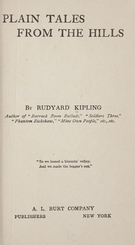 Rudyard Kipling: Plain tales from the hills (1900, A. L. Burt)