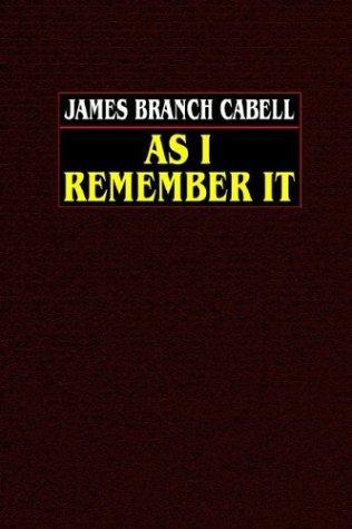 James Branch Cabell: As I Remember It (Hardcover, Wildside Press)