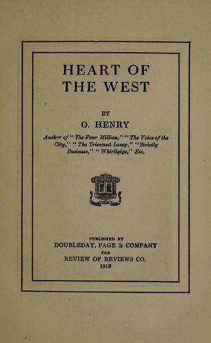 O. Henry: Heart of the West (1904, Doubleday, Page)