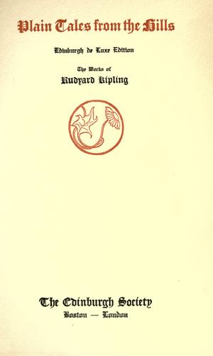 Rudyard Kipling: Plain tales from the hills. (1909, Edinburgh Society)