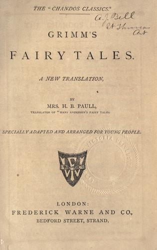 Brothers Grimm: Fairy tales (1812, Warne)